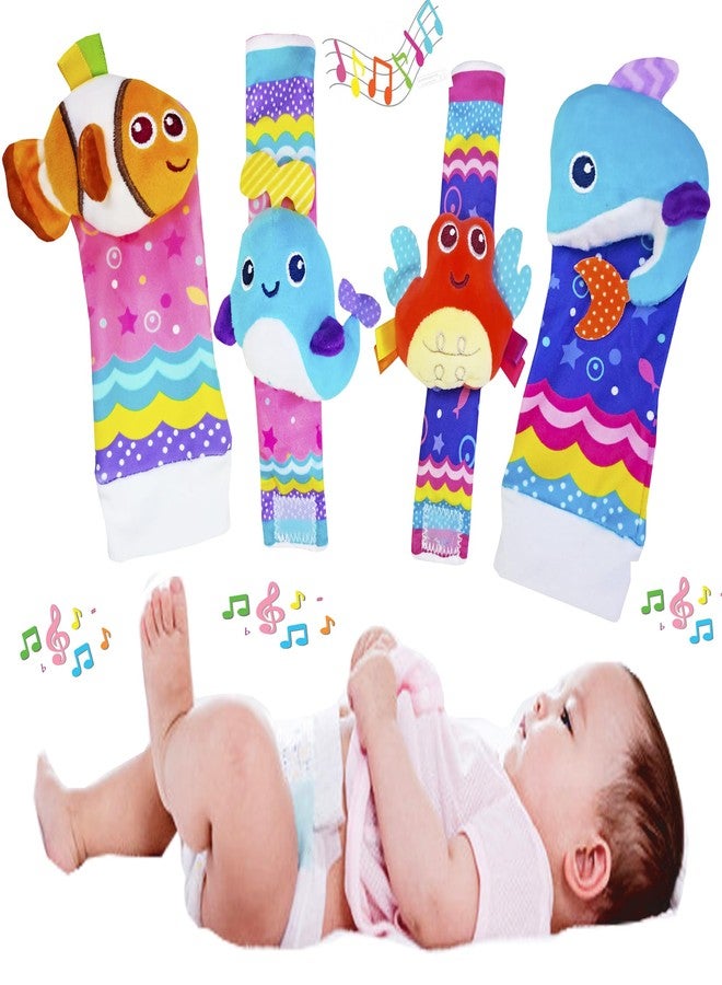 little PANDA Baby Wrist Rattle Socks Foot Finder Toy Hand Bracelet Rattle Newborn Soft Sensory Toys for Born Baby Shower Gifts 0-3 6-12 Months Infant Girl Boy, Whale Fish Toy - Image 1